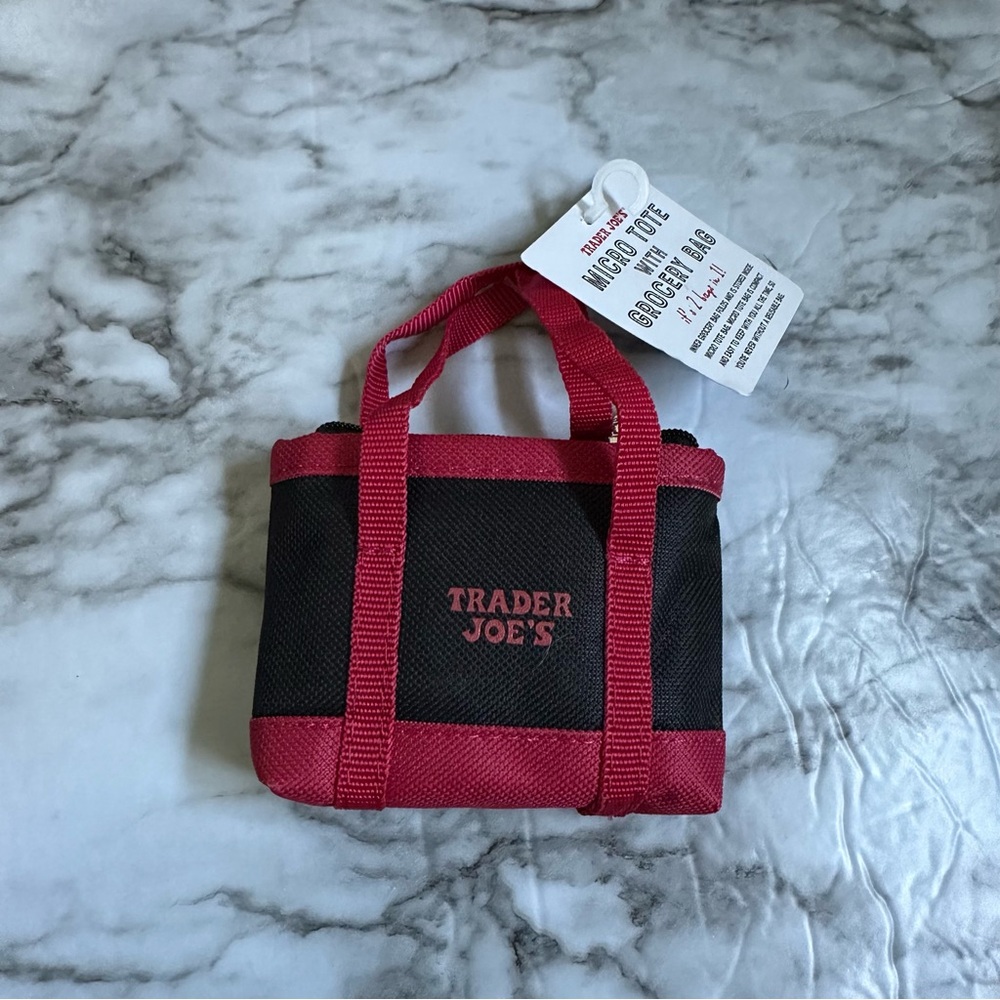 New Trader Joe tote bag black and red